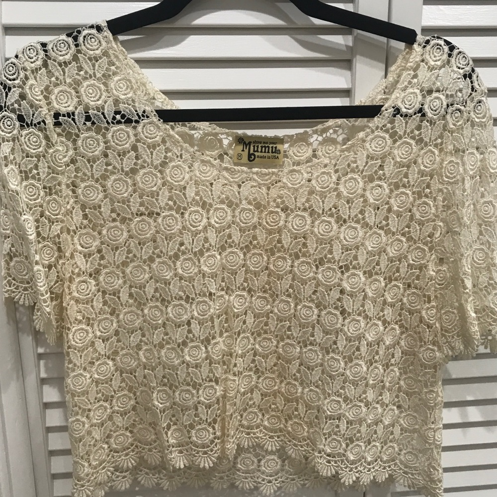 Show Me Your Mumu White Sheer Top